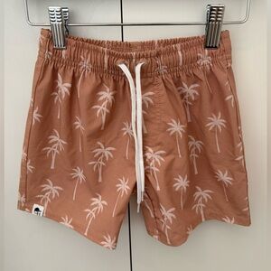 George Hats Tan Palms Hybrid Swim Shorts 5-6y